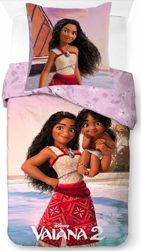 arlis Parure Housse de Couette Vaiana en Coton, Parure de lit Réversible 140x200 cm, Taie d'oreiller 65x65 cm, 100% Coton (Parure vaiana-a)