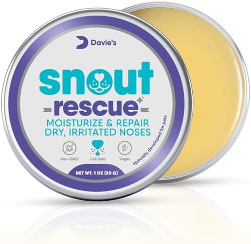 Davie's Snout Rescue - Dog Nose Balm for Dry Nose, All-Natural Nose & Paw Balm for Dogs and Cats, Soothes, Protects & Repairs Dry, Cracked Snouts & Paws, Hypoallergenic, Vegan, Made in USA - 1oz