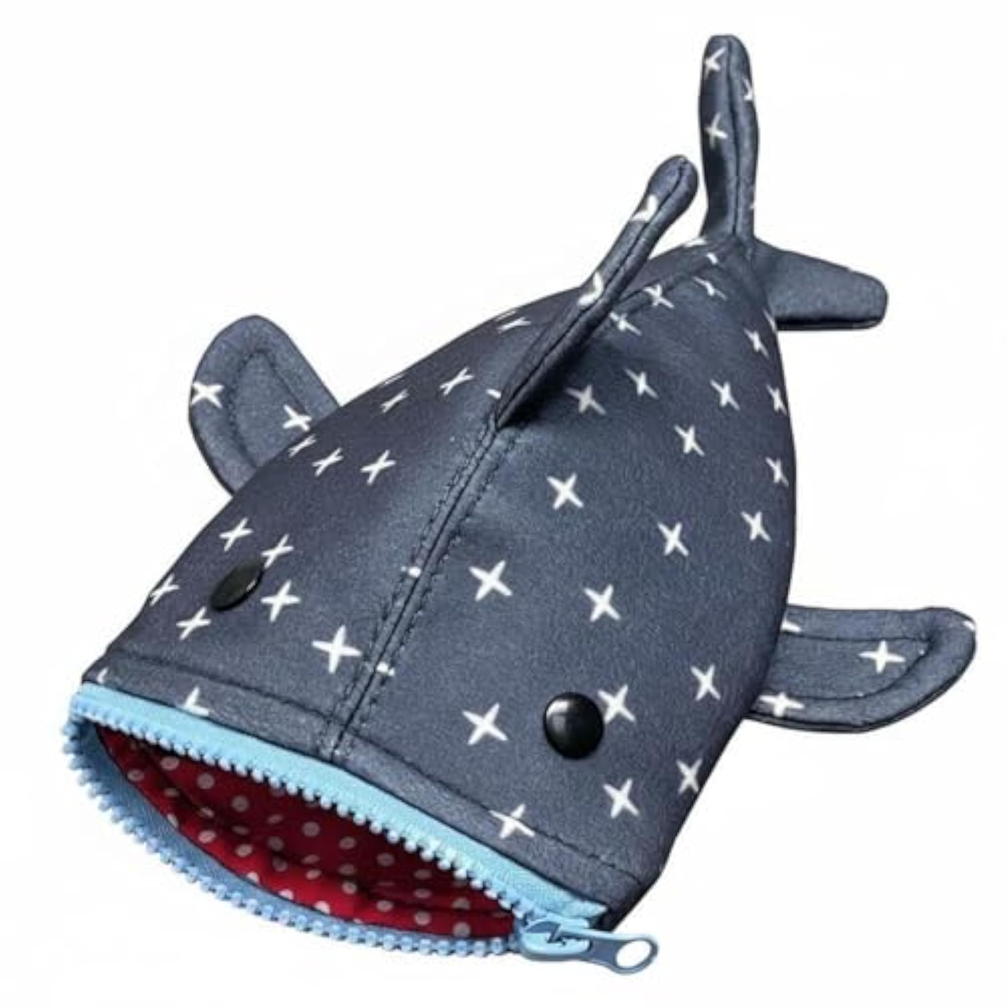 Star Print Shark Pouch, Large Capacity Stationery Bag