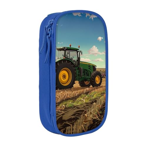 AQRJLPO Trousse à crayons motif tracteur ferme pour étudiants, garçons et filles – Grande capacité double couche pour bureau, école, papeterie, trousse...
