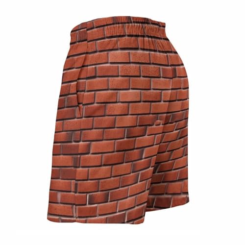 Red Brick Wall Mens Swim Trunks Quick Dry Hawaii Bathing Suit Board Shorts with Mesh Lining-4