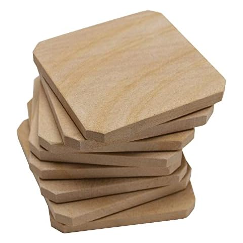 8 Pack Natural Sandstone Water Absorbent Hand Crafted Square Coasters Bulk, MONKEY SUN 4 x 4 Inches Stone Coasters for Drink Bar Kitchen Home, Used for DIY and Carving, Set of 8 Cover