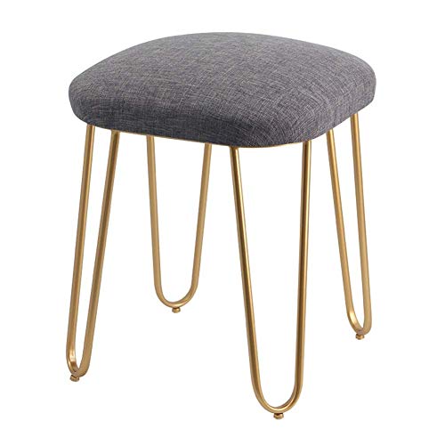 Taburete de maquillaje creativo para el tocador del dormitorio con elegantes patas doradas MU 2