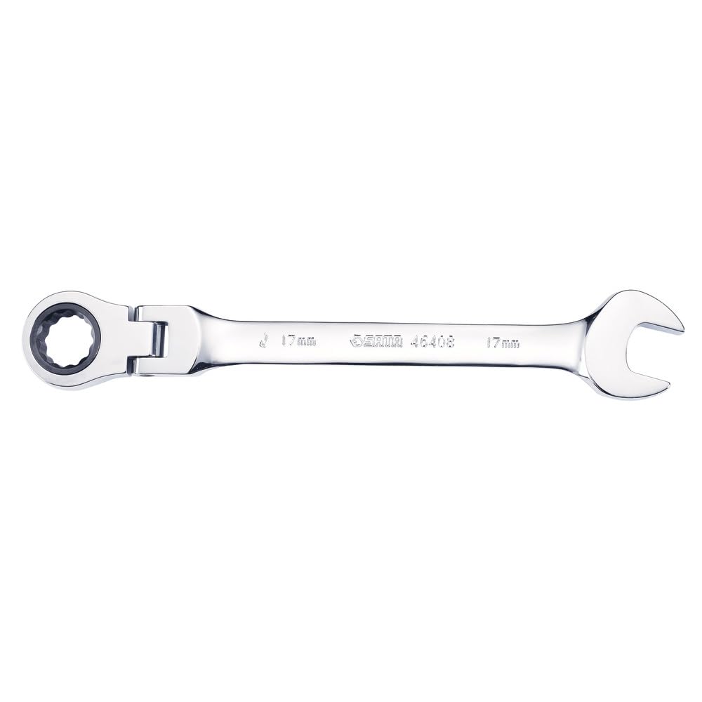 SATA Joint Ratchet Combination Spanner, 8 mm, 145 mm, ST46421 (Ring Mouth Ratchet Flexible) Jaw Position: 5°/Teeth: 72, Chrome Vanadium Steel