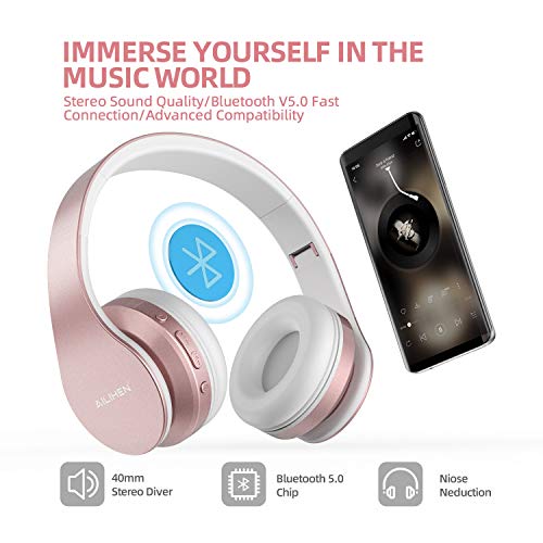 image for AILIHEN A80 Bluetooth Wireless Headphones On Ear with Mic Hi-Fi Stereo
