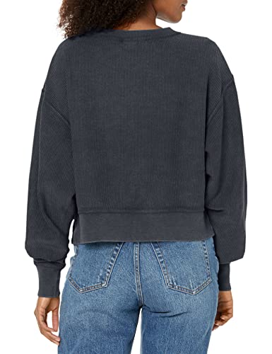 Chicka-d Women's Standard Corded Boxy Pullover, Navy, Medium2