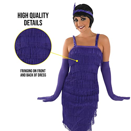 Fun Shack Purple 1920s Flapper Dress, 1920s Dresses for Women 1920s Fancy Dress Women, 20s Style Dresses Small - Image 4