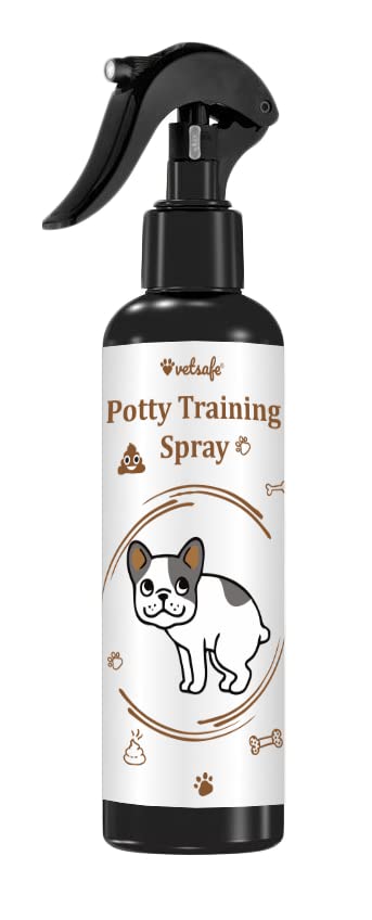 VetSafe® Potty Training Spray – 200ml | Trains the Pet Where to Urinate and POOP | Training Corrector for Puppies and Dogs | Indoor and Outdoor Use | No More Marking | Positively Train Puppies and Dogs Where to Potty | Over 250 sprays