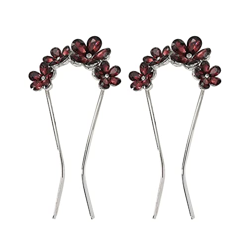 Uposao 2 peine para el pelo de boda, accesorios para el pelo francés, hechos a mano, cristal, flores, tocado, horquillas decorativas para novia, diadema, accesorios de estudio fotográfico, para