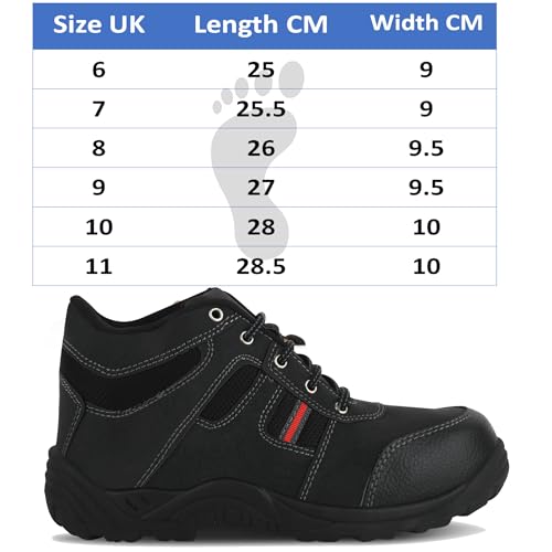 Image of ELECANT Lace-up Steel Toe Safety Shoes for Factory and Industrial Work for Men