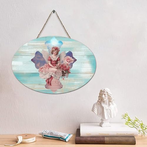LMMIXEE Targa in legno con croce con angelo, con versetto della Bibbia, decorazione rustica da parete, per soggiorno, camera da letto, casa nuova, 10,2 x 15,2 cm