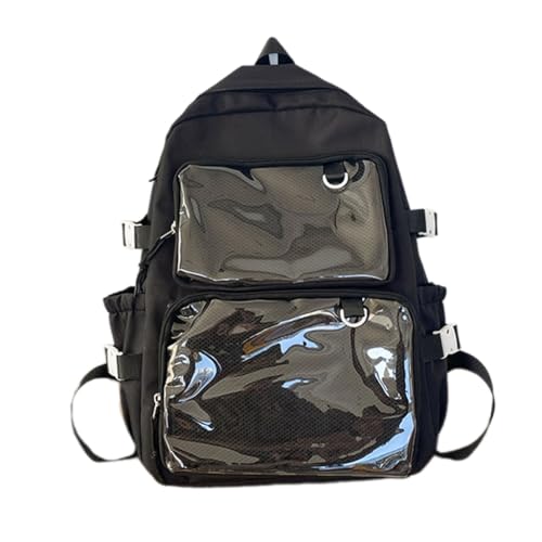 Itabag noir sac à dos d'écolier transparent anti-perte pour badges