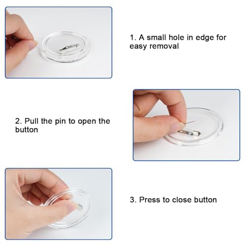 RXKFIGX 30 PCS Acrylic Clear Button Badge Making Kit 60mm with Pin for Custom DIY Design - Image 2