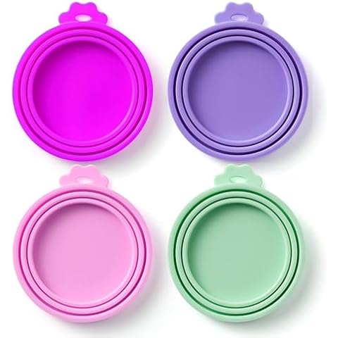 Basic Haus Can Covers - 4 Piece Set- Can Lid, Cat Food Top, Cat Food Can Covers Lids, Dog Food Can Covers Lids, Cat Food Lid Covers - Rosy Skies Cover