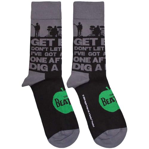 Rock Off officially licensed products The Beatles Rooftop Silhouettes And Apple Ankle Socks Size One Size - Les Beatles, Paul McCartney, John Lennon, RIngo Starr, George Harrison Rock Off officially licensed products The Beatles Rooftop Silhouettes And Apple Ankle Socks Size One Size – Image 3