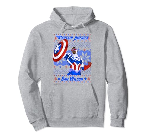 Marvel Christmas Captain America Sam Wilson Ugly Sweater V-2 Pullover Hoodie