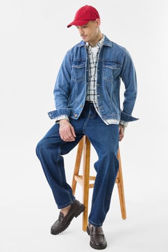 Image of SNITCH Men Casual Jacket | Relaxed Fit Full Sleeve Classic Collar Solid Pattern | Premium 100% Cotton Twill Fabric & Buttoned Closure For Everyday Wear