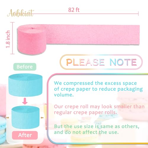 Image of AOBKIAT Crepe Paper Streamers Party Decorations,6 Rolls Pastel Streamers | for Candyland Theme Party Birthday Wedding Bridal Baby Shower Decorations,DIY Tassel,1.8 Inch x 82 Ft /Roll