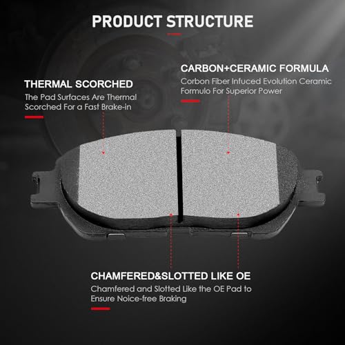 image for cciyu D906 D885 Front Rear Ceramic Brake Pads Kits 8pcs fit For 2002-2