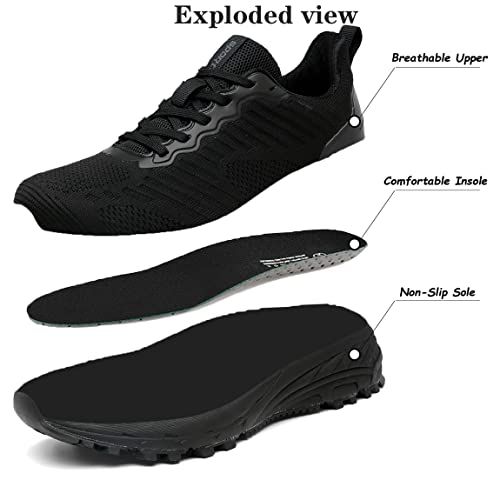Foto von sotirsvs Laufschuhe Herren Damen Sportschuhe Leicht Turnschuhe Straßenlaufschuhe Atmungsaktiv Running Sneakers rutschfest Mode Jogging Fitness Walking Schuhe Gym Athletic Outdoor Black43