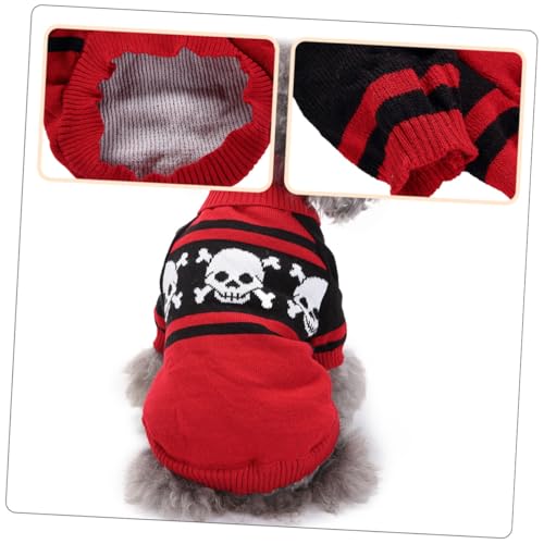 Disfraz de perro Beaupretty Halloween XL rojo calavera miniatura 7
