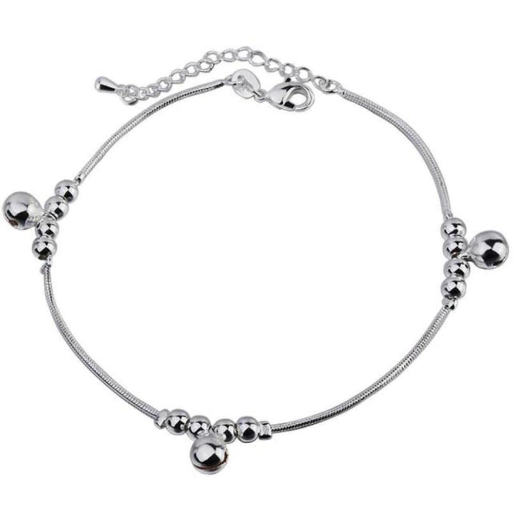 cavigliera Cavigliere da donna Braccialetti da donna in argento 925 Braccialetti da ragazza con design a sfera per gioielli Cavigliera regalo di compleanno per feste