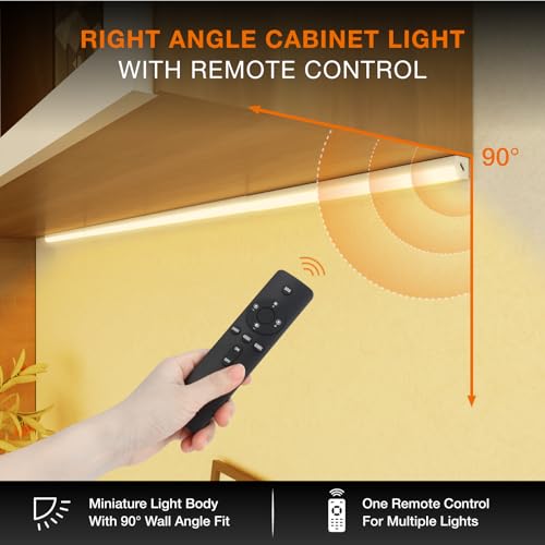 Image of Under Cabinet Lights Remote Control,4 Pack Magnetic Rechargeable Light bar,Under Cabinet Lighting Wireless,Ceiling and Under Counter Lights for Kitchen,Wardrobe,Shelf (White, 20 CM)