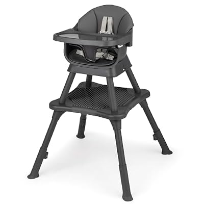 JOYMOR 7 in 1 Baby High Chair for Babies and Toddlers, Convertible Baby Feeding Chair Booster for Eating,Foldable and Portable Highchair with Removable Tray,Activity Table for Toddlers & Infants, Gray