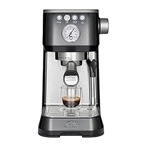 Solis Espressomaschine Barista Perfetta Plus 1170 V2 – Siebträgermaschine – Manometer – Dampf-/Heißwasserdüse – Temperaturregler – 54 mm Siebträger – Doppelauslauf – Schwarz