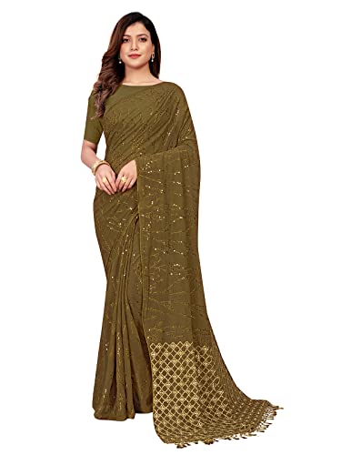 Sari georgette à paillettes unique pour briller lors des grands mariages