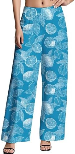 Medlor Womens Floral Print Palazzo Pants Casual High Waist Wide Leg Long Trousers Lightweight and Comfortable Trendy Pant