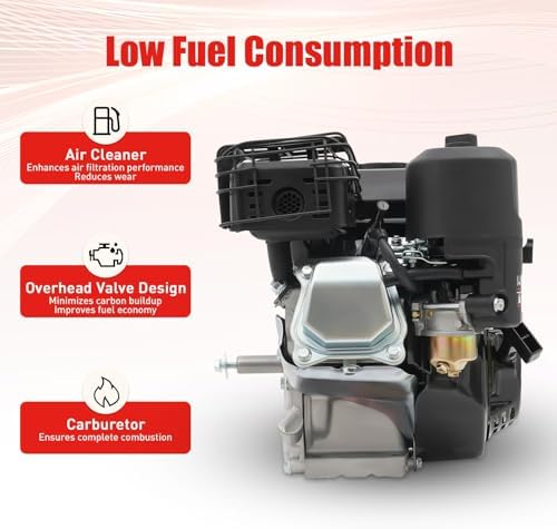 Gas Engine 7.5HP 212CC 4-Stroke 3600 RPM Horizontal Shaft Small Gas Motor High-Efficiency OHV Go Cart Motor for Go Kart,Log Splitters,Mini Bikes,Tillers,Pressure Washers — view 7