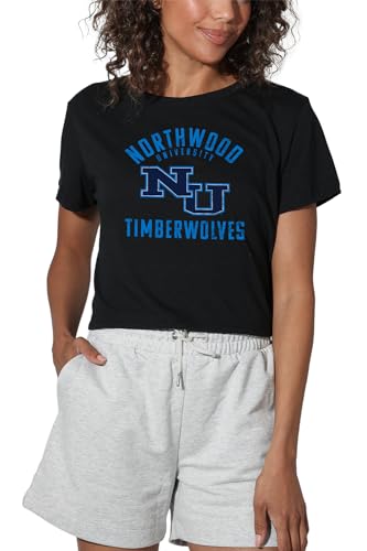 Northwood University Official Timberwolves Logo Women's Crop Top, Black, L