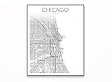 Carobel Designs Chicago Map Art, City of Chicago Neighborhood Map, Chicago City Map, Chicago Suburbs