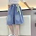 2-3 Years Girls Bow Tie Baggy Bermuda Jean Shorts Trendy Fashion Summer Clothes Jorts High Waist Wide Leg Denim Shorty with Pockets Blue