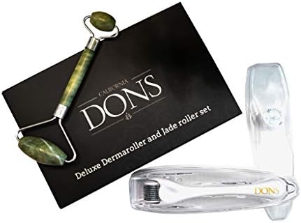 California Dons 2 In 1 Premium Derma Roller And 100% Jade Roller Skin Care Set,