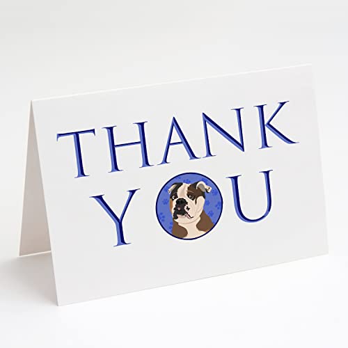 Caroline's Treasures CK8998GCA7P English Bulldog Chocolate Tan Thank You Greeting Cards and Envelopes Pack of 8 Blank Cards with Envelopes Whimsical A7 Size 5x7 Blank Note Cards