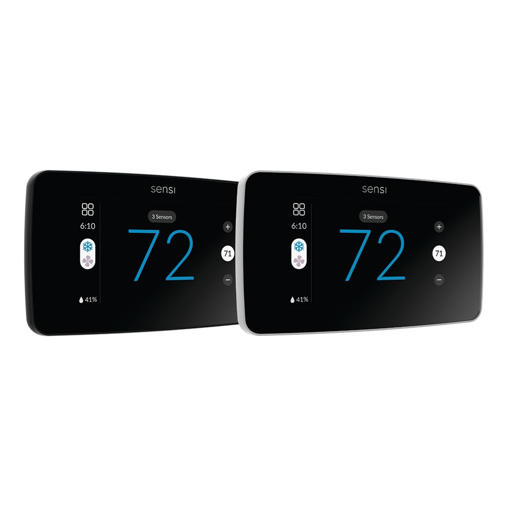 Sensi Touch 2 inteligentny termostat z kolorowym wyświetlaczem ekranu dotykowego, 100 lat doświadczenia, programowalny, Wi-Fi, prywatność danych, łatwe majsterkowanie, współpracuje z Alexa, certyfikat