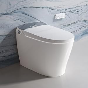 Smart Toilet with Bidet Built-in,Bidet toilet with Instant Warm Water Wash and Elongated Heated Toilet Seat, Smart Toilets for Bathrooms with Auto Flush,Night Light,Digital Display,Remote