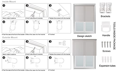 Sulugood Cordless Light Filtering Roller Blinds Window Shade, Uv Protection Fabric, Easy Installation Solar Shades For Windows, Hotel, Office, Home,Black.custom Sizes #TOP5