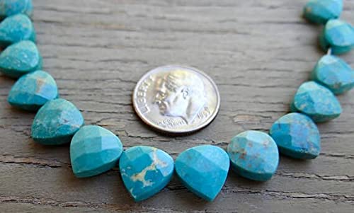 Turquoise de Kingman Arizona perle cœur facetté 9mm pour bijou DIY
