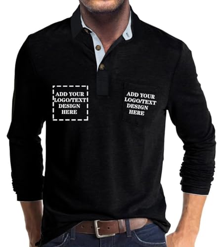 Custom Polo Shirts for Men Casual Short/Long Sleeve Personalized Tee Shirts Customized Golf T Shirt with Pockets