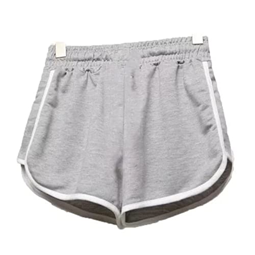 Pantalones cortos para mujer, holgados, de secado rápido, para correr, fitness, casual, antiexterior, de tres puntos, color piel, gris, XXL