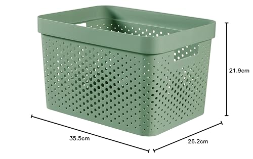 CURVER Infinity-Behälter, 17 l, Grün, 35,5 x 26,2 x 21,9 cm, recycelter Kunststoff, 245855, One Size