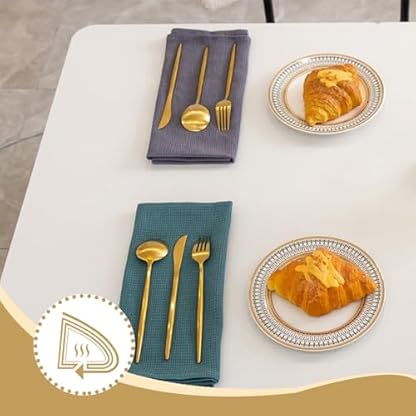 ASelected 6 Stück Geschirrtücher 35 x 35 cm Baumwolltücher Küchentücher Waffeltuch Tea Towels Spüllappen Putzlappen Trockentücher - 6 Farben – Bild 4