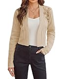 Design: Cardigan damen, Cropped length, Lange Ärmel und Vorne öffnen. Sie können diese Strickjacke tragen, wie Sie möchten. Das Besondere an dieser Strickjacke ist, dass sie mit Strasssteinen verziert ist, Sehr Wunderschön.