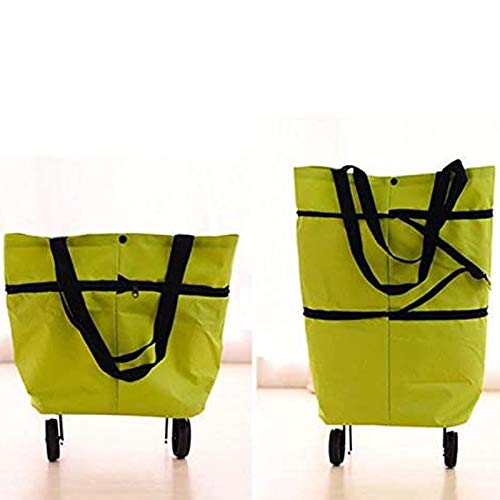 BANGSUN Großer faltbarer Einkaufstrolley für Damen mit zwei Rädern – Bild 3