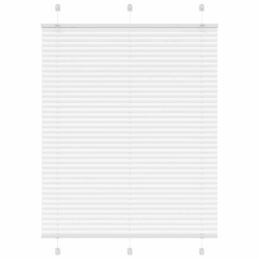 Roleta plisowana biała, 105 x 100 cm, ze 100% poliestru, szerokość materiału 104,4 cm, mocowanie za pomocą śrub lub Klemmfix, ochrona przed wzrokiem i słońcem do okien w salonie, sypialni
