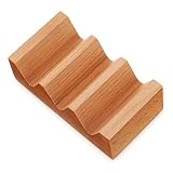 ZUNOXAZ Soporte de Madera para Sushi con Ranuras Compacto y Resistente Bandeja Multifuncional para Tacos y Aperitivos Cocinas y Reuniones
