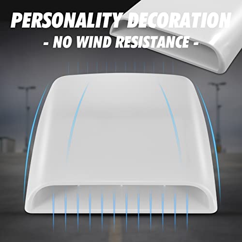 Tuincyn Universal Hood Vent Scoop Auto Car Suv Decorative Air Flow Intake Trim Hoop Vent Cover, 1 Pack (White) #TOP3
